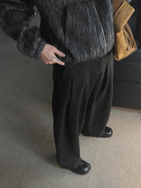 ASCLO Wool Deep Tuck Wide Slacks (3color)