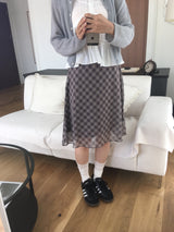 チェック柄ミディスカート