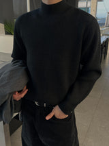 Washable Hacci Half Turtleneck Knit (7 Colors, L / XL)