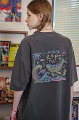 ブルーウェーブピグメント半袖Tシャツ