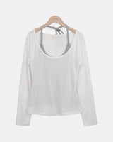 Eve Halter Layered Long-Sleeve T-Shirt