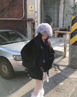 Fur long coat