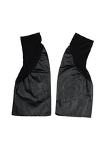 patch leather leg warmers
