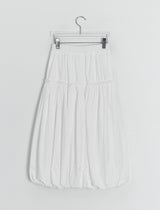 Lehiji Banding Check Balloon Long Skirt