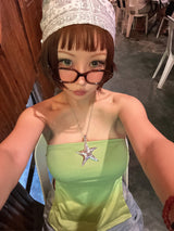 シェイドライトブルーローワイドジーンズ