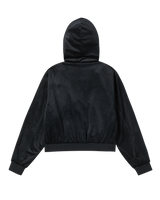 25FW WOMAN ベルベットフーディージャケット ブラック