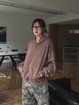 Belina pigment semi-crop hoodie