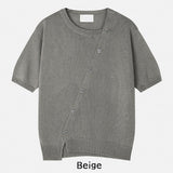 Bock Diagonal Button Linen Cardigan