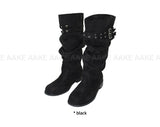BELTED SUEDE LONG BOOTS