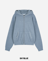 Stitch Knit Hood Zip-up