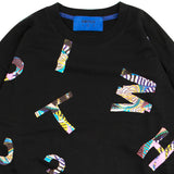 エスニックフラワーロゴクロップ半袖 MTM Tシャツ(UNISEX)_SYS5TS02BK