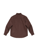 6CRAYON Patchwork Basic Brown Cotton Poplin Embroidered Shirt