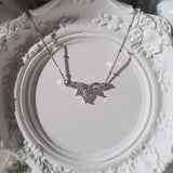 [VIVIZ Eunha Necklace] ヘブンリークリスタルネックレス-シルバー(Regular Length Version)