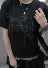 バウ サウンド レース Tシャツ (black)