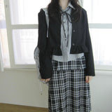 Frill Trim Cropped Jacket