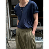 [BASIC ITEM] Soft u neck half t-shirts(5color)