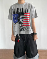 American Flag Cropped Short Sleeve Tee