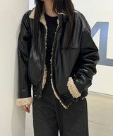 [Reversible] Reversible leather fur jacket(2color)