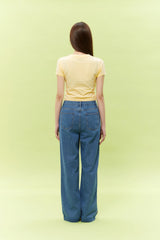 SIGNATURE BIG CHERRY CROP T-SHIRT - LEMON