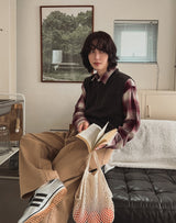 Cent Reverse Pintuck Cotton Pants