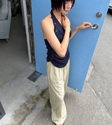 STRAP HALTER SHIRRING TOP