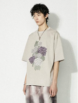 Pure cotton breathable loose short-sleeved men's and women's round neck printed half-sleeve T-shirt for summer