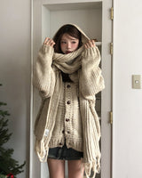 [wool20%] エリーぼかしハンドメイドニットカーディガン