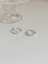 [2 set] bold stone ring set
