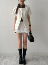 [Short Sleeve Version] Charming Tie Puff Blouse