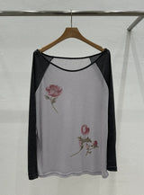  floral raglan T