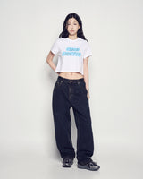 25FW WOMAN クラウドフォントクロップ半袖Tシャツ ホワイト