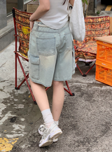 カーゴデニムバミューダハーフパンツ