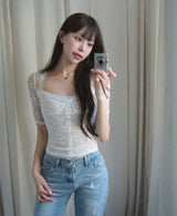 litia lace deep square top