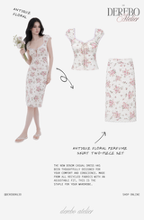アンティーク フローラル パフューム スカート 2点セット (blouse+skirt set)