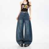 Vintage Curved Wide Denim – Relaxed High Waist Tencel Blend Jeans