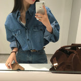 [Bellidmade/Casual] フォレストオーバーフィットデニムシャツ