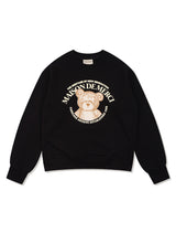 Women's Regular Fit Bear Friends クロップドスウェットシャツ ブラック (FCF1TS202W)