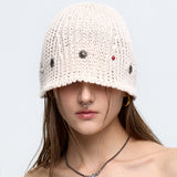 RIVET BUCKET BEANIE - IVORY