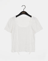 Hael Dot Puff Sleeve Strap T-Shirt