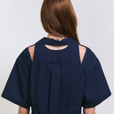 バックカットアウトドレス (Navy)