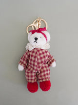 Christmas Teddy Bear Keyring - Baby White