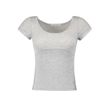 ツイニー ボタン Tシャツ [MELANGE GREY]