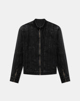 FNOS l SI BON BIKER DENIM JACKET - BLACK