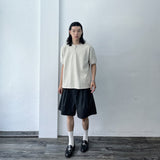 Charcoal Draped Stripe Shorts