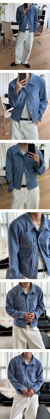 [F/W] Suede trucker jacket(4color)