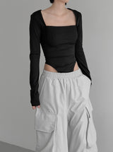 Ella Mix Square Neck Bodysuit Tee