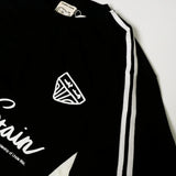 PEANUT STAIN - アクティブ デュオ サイド カーシブ ブラック ボクシー オーバーサイズド Tシャツ