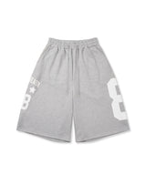 Numbering Patch Bermuda Sweat Pants - Gray