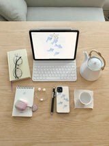 ブルー フィッシュ シルバー アイフォン ギャラクシー ケース(MagSafe)