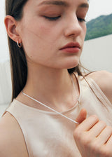 [925 silver] Un.silver.161 / flat soir necklace (long ver.)